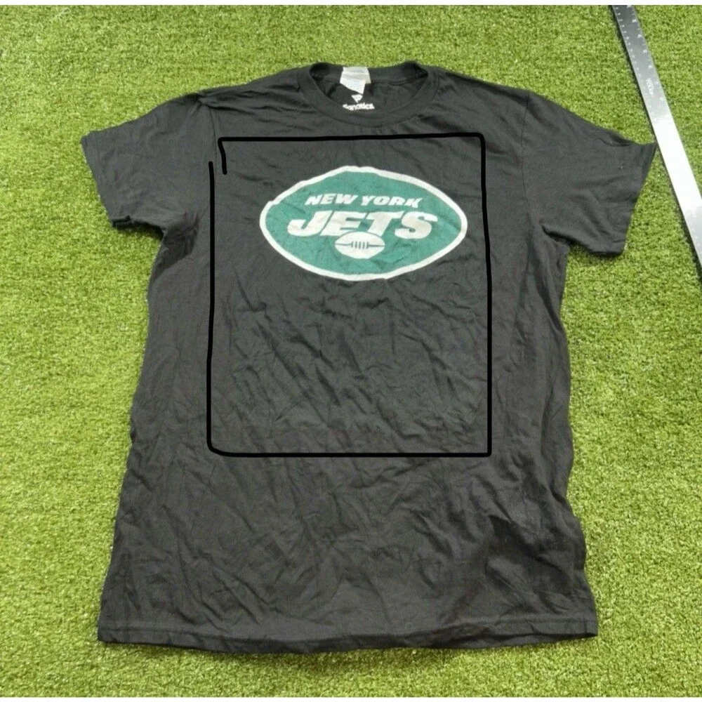 New York Jets Shirt Fanatics Men's Black Tee M Football NWOT